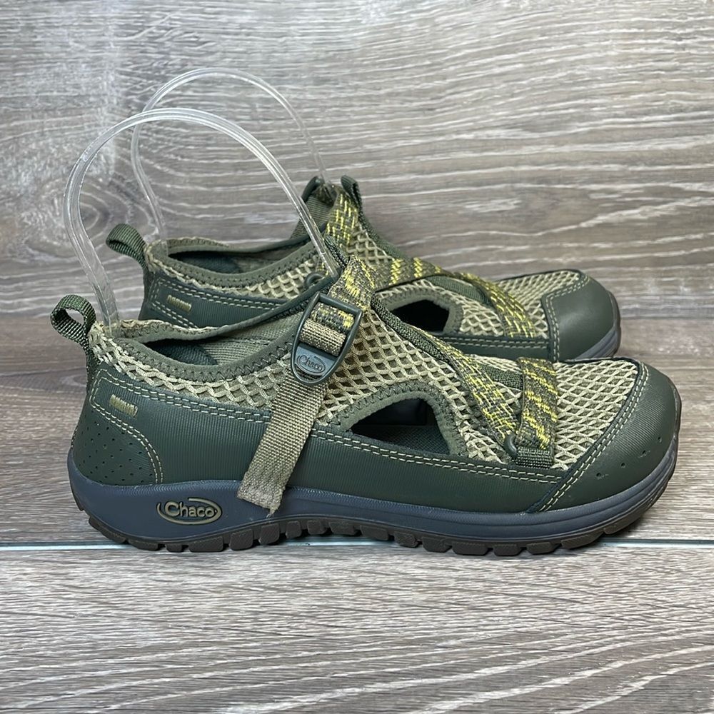 Chaco Odyssey Olive Green Waterproof Little Boy Sz 3 Hook & Loop Strap Sandals